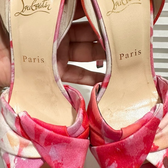 🌺CHRISTIAN LOUBOUTIN🌺 Canvas Floral d'Orsay Pumps Size: 37 - Picture 8 of 11